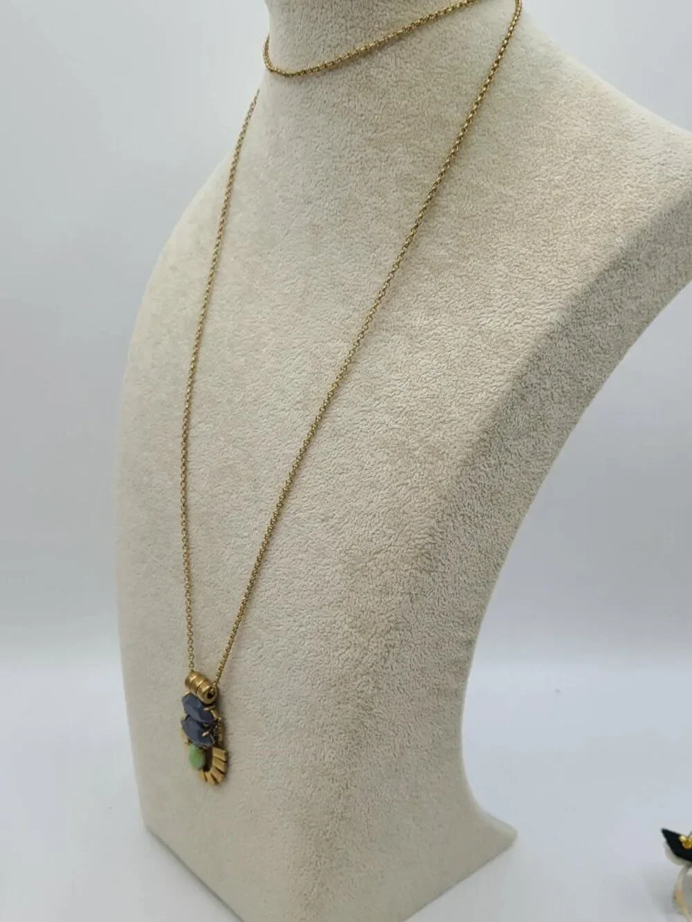 J Crew Gold Tone Boho Pendant Necklace